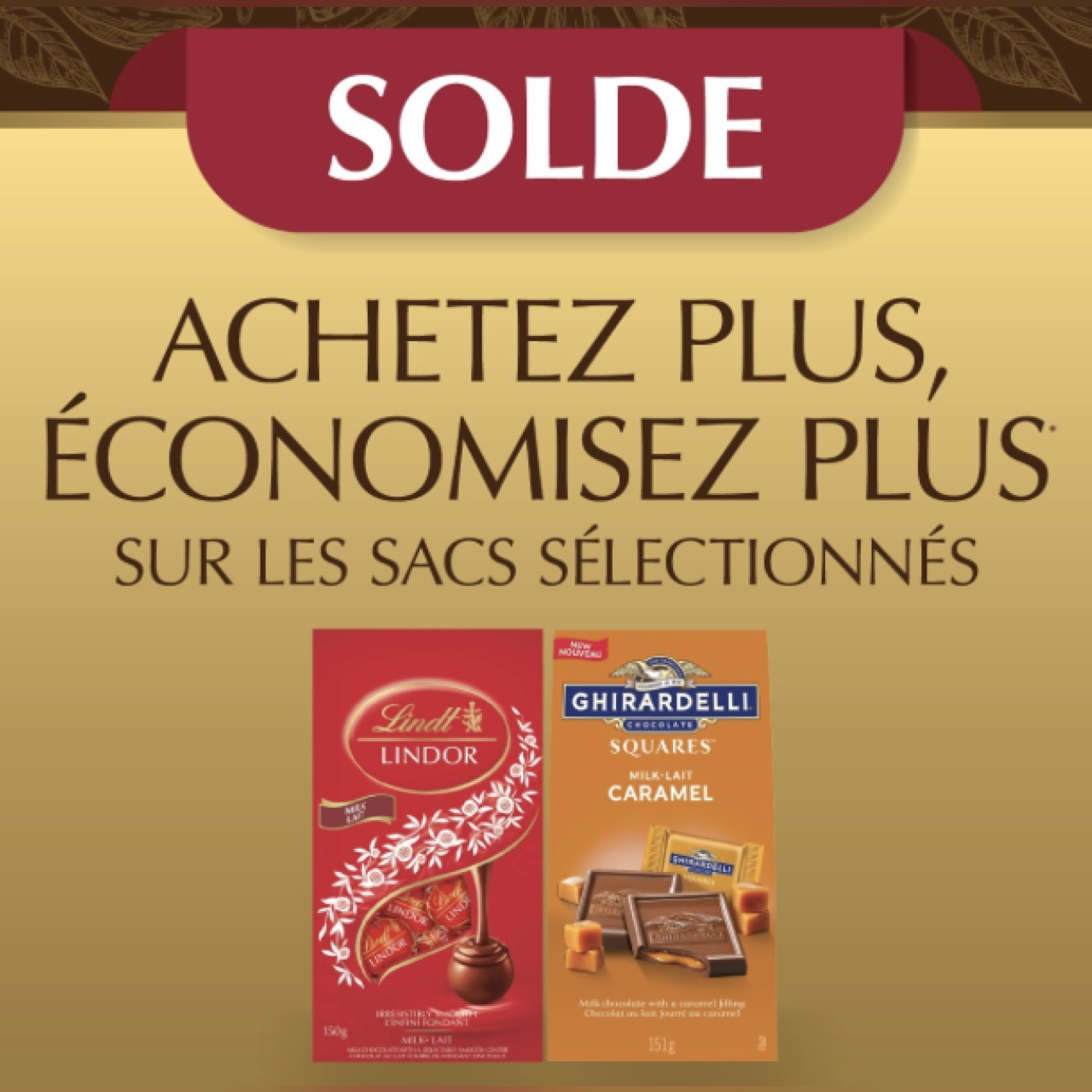 Sacs LINDOR & GHIRARDELLI : 2 pour 22 $ ! icon